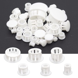 Joyangy 6 Sizes White Plastic Hole Plugs Door Screw Cover Hole Plug, Assorted Nylon Locking Hole Plug for Cabinet Shelf Furniture Round Holes, 3/16", 1/4", 5/16", 3/8", 1/2", 1", 155pcs
