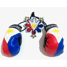 Philippines Flag Boxing Glove Car Mirror Decor - Show Your Filipino Fighting Spirit!