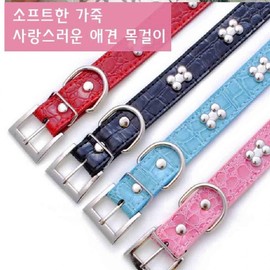 Pet Collar with Bone-Shaped ID Tag - Leather Strap Pet XS Black 100ea