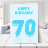 Hey Chimp 70th Birthday Card for Him - Blue Balloons