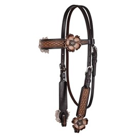 Circle Y Dusty Rose Vintage BBand Headstall Brown