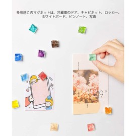 CMD Magnets, Cute, Magnets, Fridge Magnets, Strong, 12 Colors, Set of 24, Super Strong, Light Color, Transparent, 3D Magnets, Twist, Magnetic Clip, Neodymium Magnets, For Household Whiteboards, Bulletin Boards, Office Use, Refrigerator Magnets (A)