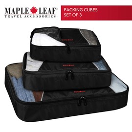 Maple Leaf Travel - Packing Cubes-3pc Set, Red, International Carry-On