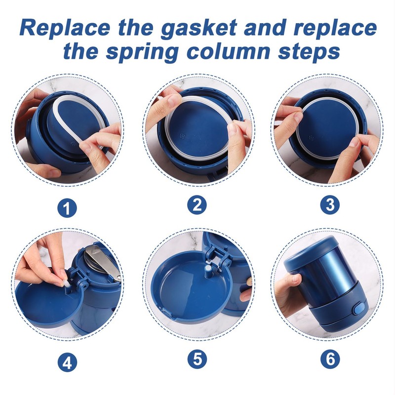 3pcs Food Jar Gaskets, Silicone Replacement O Ring with 3