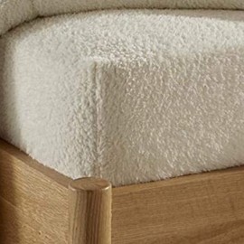 Olivia Rocco Teddy Fleece Extra Deep Fitted Sheet Cosy Warm Fluffy Fitted Bed Sheets, King Cream
