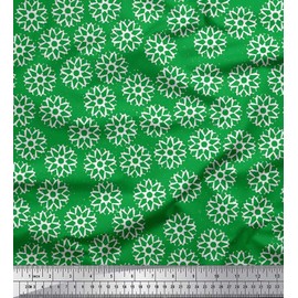 Soimoi Green Heavy Canvas Fabric Geometric Mandala Print Fabric by The Yard 58 Inch Wide