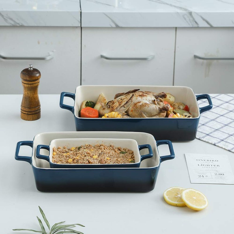 KOOV Bakeware Set, Ceramic Baking Dish, Rectangular Baking Pans Set,