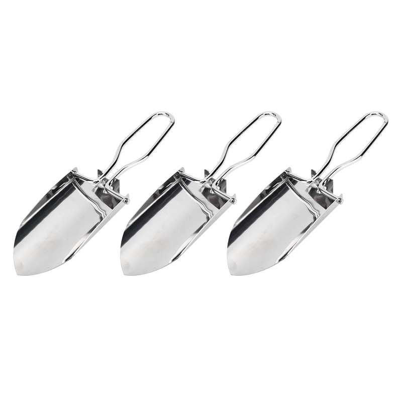 3PCS Mini Hand Shovel Folding Stainless Steel Trowel Portable Camping
