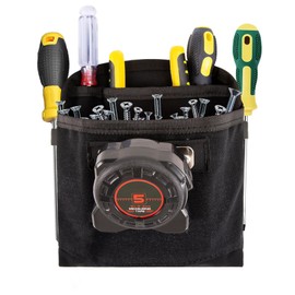 Nail/Screw Pouch with Tape Measure Clip, Tool Belt Pouches,Electrician Tool Pouch, Mini Organizer Pocket Attachment for Tool Belt, Great for an Electrician, HVAC Tech, Plumber, Carpenter, Contractor