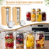 AFOROEOA 2 Pack Bamboo Mason Jar Lid Organizer - Vertical