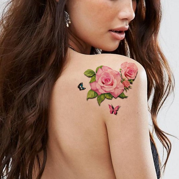 TAFLY 3D Flower Body Art Temporary Tattoo Transfer Sticker 5 Sheets