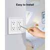 TREEWELL 2-Pack Double Decorator Outlet Cover Plate, White Decorative Switch