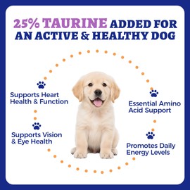 Wellix 9.17 oz, 25% Taurine for Dogs - Healthy Heart Supplements for Dog Chewable with CoQ10, Fish Oil, Vitamins, L-Carnitine - Heart Muscle Function & Cardiovascular Health, Antioxidant Support