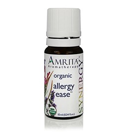 AMRITA Aromatherapy: Allergy Easer Synergy Blend - Organic Essential Oil Blend of Lavender Extra, Palmarosa, Hyssop Cineol 1.8, Lavender Maillette, Blue Moroccan Chamomile, & Amni Visnaga Size: 60ML