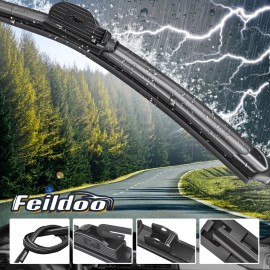 Feildoo 21"&20" Windshield Wiper Blades Fit For Nissan Car Front Window 2 Pack