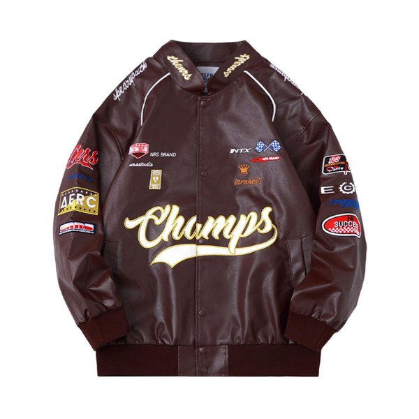 Aelfric Eden Faux Leather Jacket Oversized Racing Motorcycle Jackets Moto