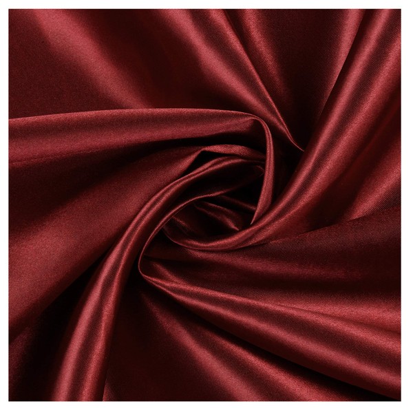 MDS Pack of 5 Yard Charmeuse Bridal Solid Satin Fabric for Wedding Dress Fashion Crafts Costumes Decorations Silky Satin 44”- Maroon