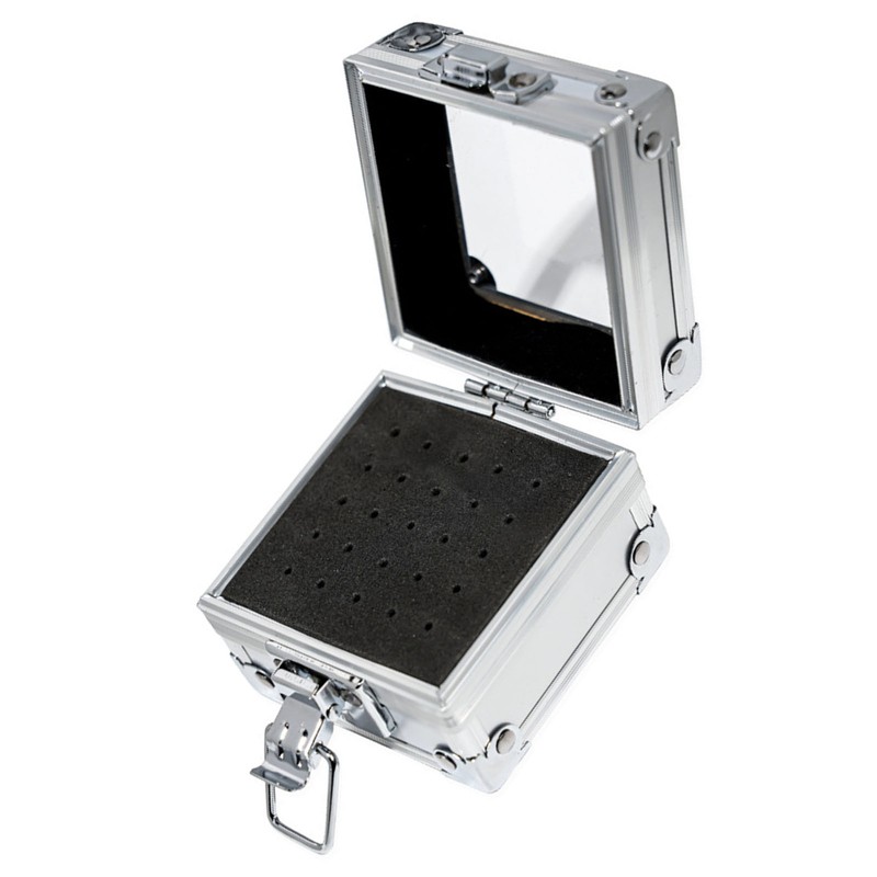 Nail Drill Bit Holder Case 25 Holes Transparent Flip Cover
