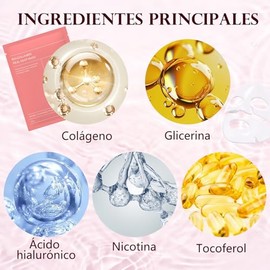 SINYI Bio Mascarilla Colageno 8pcs Mascarilla de ColáGeno-ColagenoMinimiza los Poros Mejora la ElasticidadHidratación duradera2 cajas)                