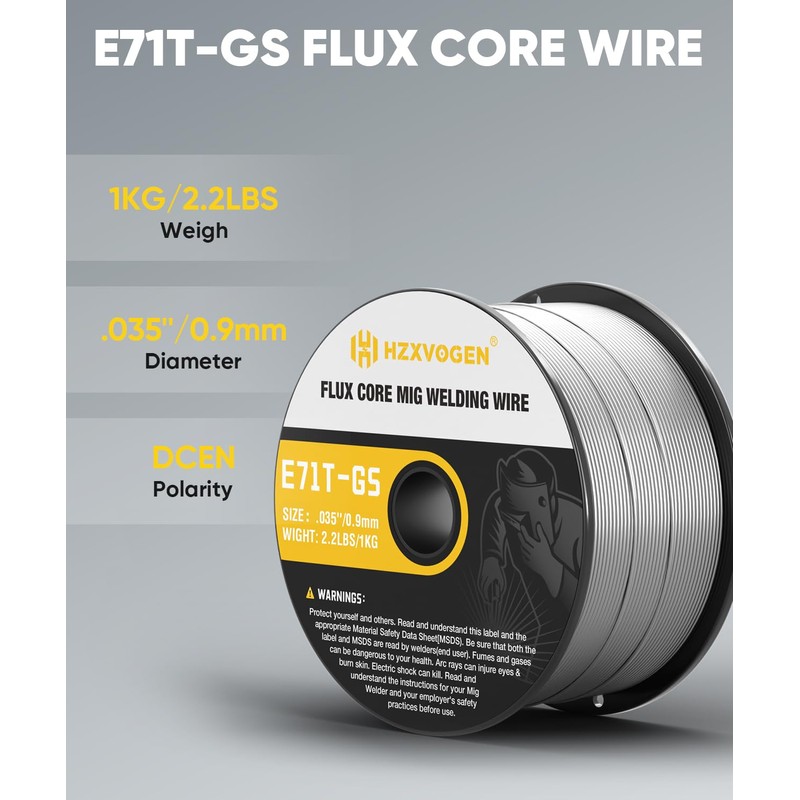 H HZXVOGEN E71T-GS .035''Gasless Flux Core MIG Welding Wire for