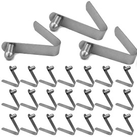 Lechengjia 24 Pcs Tent Pole Push Button Spring Snap Clips, Stainless Steel