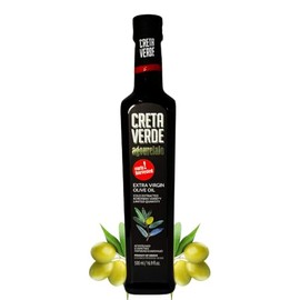 Creta Verde Agourelaio Extra Virgin Olive Oil | Early Harvest Greek Olive Oil | Cold-Pressed, Handpicked, High Polyphenols | Bold, Pleasantly Bitter Flavor & Low Acidity | Finishing Oil | 500ml Glass Bottle