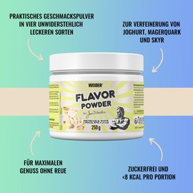 WEIDER Flavor Powder Geschmackspulver ohne Zucker zum Aromatisieren und Süßen von Quark, Joghurt oder Eiweißpulver, auch zum Backen geeignet, wenig Kalorien, 250 g = 83 Portionen, Pistachio