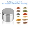 Arswin Sugar Container with Lid and Spoon,Spice Jars,Stainless Steel 12