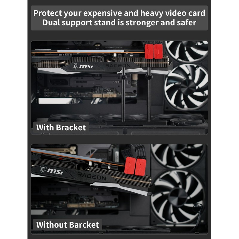 upHere GBS2 Graphics Card Holder, Slide Rail, Double Rod, GPU