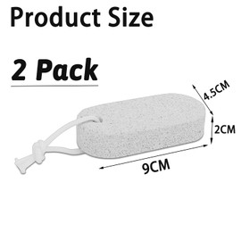 zoerbufan 2 Pack Pumice Stone for Feet/Hands/Body, Natural Lava Pumice Stone for Dead Hard Skin Removal, Foot Scrubber, White Calluse Remover, Foot File for Men/Women for Exfoliation(Oval)