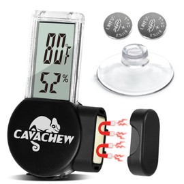 CAVACHEW Magnetic Reptile Thermometer and Humidity Gauge, Digital LCD Reptile Tank Thermometer Hygrometer, Reptile Habitat Accessories Terrarium Supplies for Bearded Dragon, Snake, Hermit Crabs, Gecko