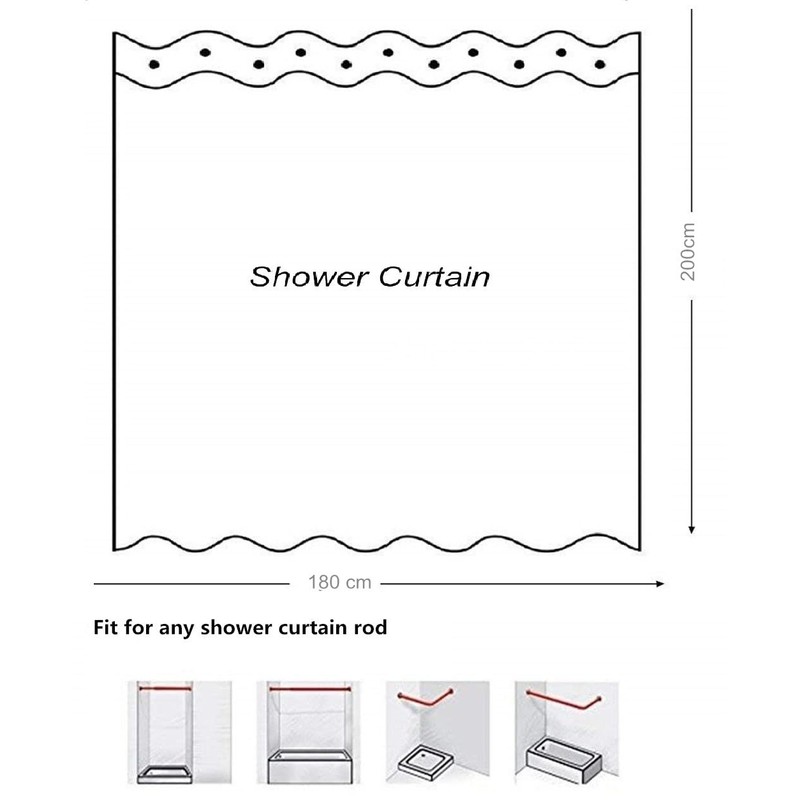 Goodbath Get Naked Shower Curtain, 180 x 200 cm, Black,
