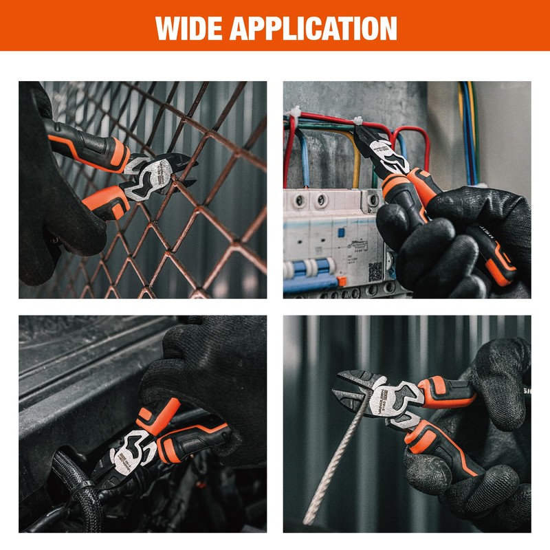 VANQUISH 6 Inch Diagonal Cutting Pliers High-Leverage Wire Cutters with