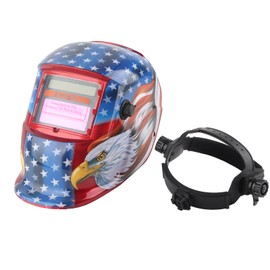 Solar Powered Welding Helmet Auto Darkening Hood with Adjustable Shade Range 4/9‑13 for Mig Tic