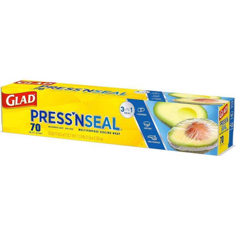 Glad Press'N Seal Plastic Food Wrap, 70 Square Foot Roll