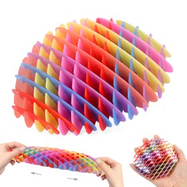 Fidget Worm Toy, Worm Big Fidget Toys Adults and Kids, Funny Stretchy Sensory Stress Toy, Fidget Sensory Squeeze Toys, Relieves Stress and Anxiety Finger Toys for Kids with Autism ADHD-Rainbow