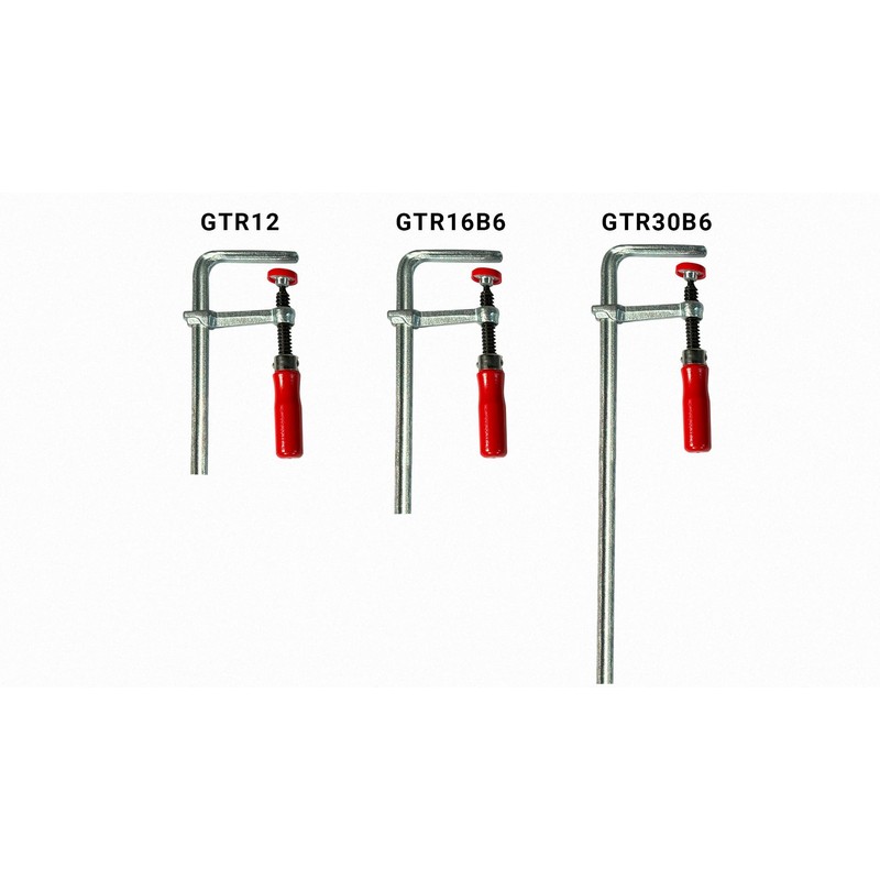 Bessey GTR30B6" GTR All-Steel Table Clamp, Grey/Red, 300/60 mm