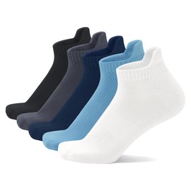 Thin Viscose Bamboo No Show Sock Men Low Cut Socks Odor Resistant Breathable Sock 5 Pairs (CA/US, Alpha, Large, Regular, Regular, Assorted)