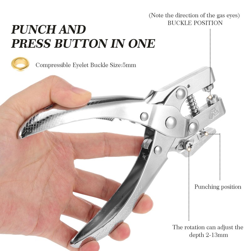 Gueenky Eyelet Pliers Set with 700 Pieces Eyelets (Diameter 5