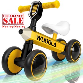 Baby Balance Bike, Bike for 1 Year Old, Birthday Gifts for Boys and Girls, No Pedal 4 Silence Wheels & Soft Seat First Bike, Baby Sports , Birthday Gift:_Yellow
