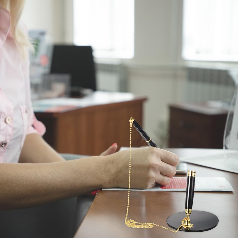 PATIKIL Secure Pen with Chain and Adhesive Pen Holder, Reception