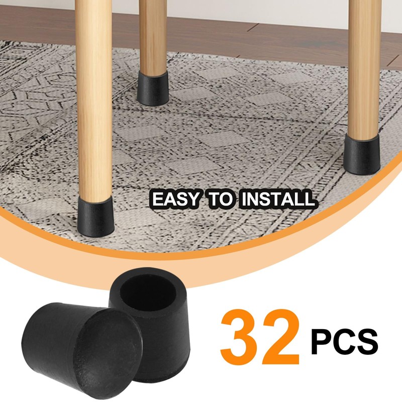 Piutouyar Round PVC Rubber Furniture Covers, 12mm / 1/2 Inches