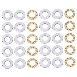 Thrust Ball Bearings High Precision High Performance Flat Steel Bearing Set 10 Pieces (F6-12M 6 x 12 x 4.5 mm 10 Pieces)