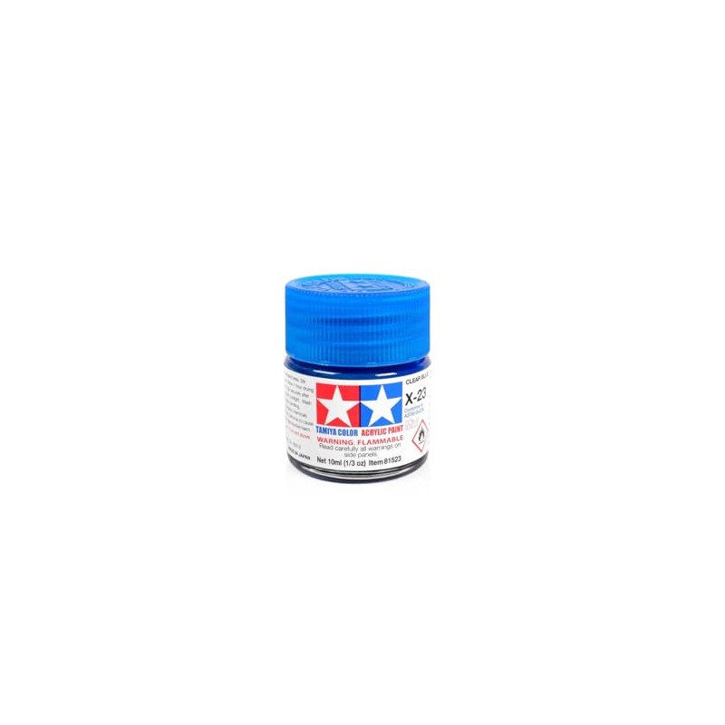 Tamiya Acrylic Mini X-23 Clear Blue 10ml Paint Bottle