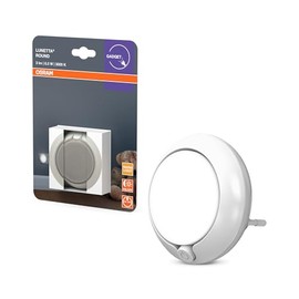 OSRAM Lunetta Round Night Light White with Sensor, LED Technology, 3 lm Luminous Flux, 3000 K Warm White, On/Off Switch, Socket Mounting