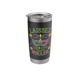 Mardi Gras mask Laissez Les Bons Temps Rouler Stainless Steel Insulated Tumbler