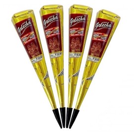 4 x FADEDA Golecha 100% Natural Henna Paste Cones (Red Brown) No Mix, No PPD, 125 g (Red Brown)