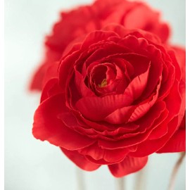 Factory Direct Craft Artificial  Red Ranunculus Bush
