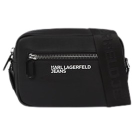 Karl Lagerfeld Jeans Men's Essential Grainy PU Crossbody Cross Body, black