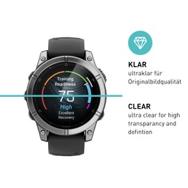 smartect TPU Screen Protector [Pack of 3, Clear] Compatible with Garmin Fenix 8 47 mm, Covers the Whole Display, Screen Protector, Bubble-Free, Screen Protector Anti Fingerprint